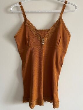 EUC Smart Set Y2K Vintage Ribbed Knit Camisole Tank Top Ginger/Rust Size Large
